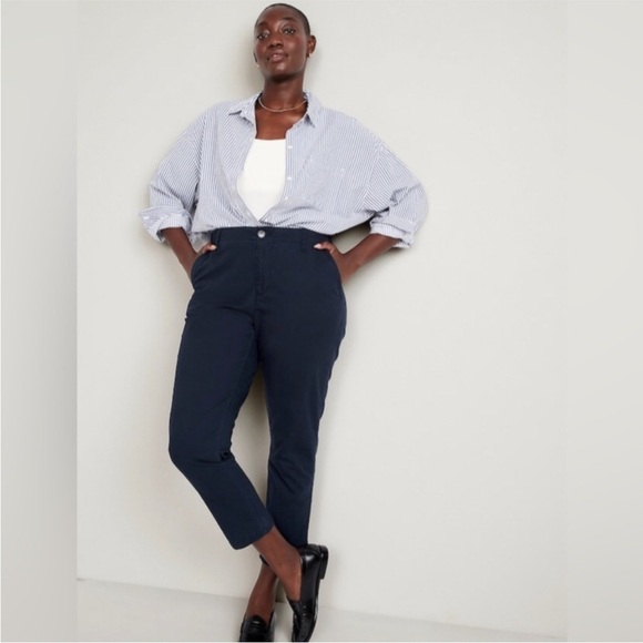 NWT! High-Waisted Navy OGC Chino Pants for Women - Medium Petite 💜 - Picture 3 of 8